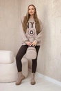 Baumwollset isoliertes sweatshirt + leggings hellbeige