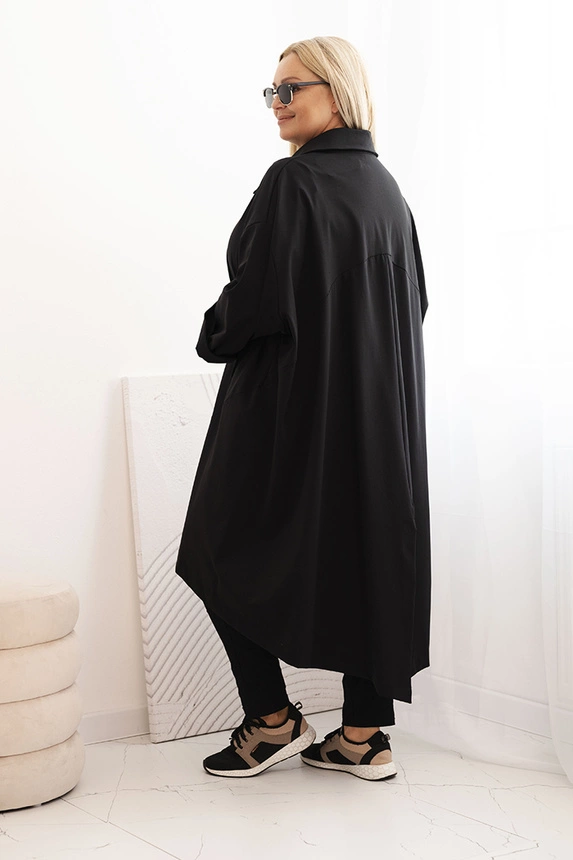 Plus Size women's cardigan Punto with cotton and buttons black