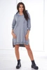 Dress with a hood and longer back gray