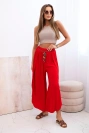 Damenhose aus Viskose mit Beinschlitz rot