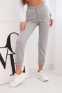 Damen Baumwollhose mit Gummibund grau