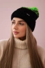 Cap with fleece Ilona K218 black+green