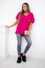 Cotton blouse with a pocket fuchsia