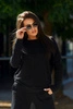 Bavlnená súprava Mikina + Nohavice so širokým nohavicom čierny