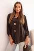 Women's shirt with viscose, decorative buttons, and collar brown