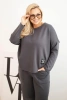 Damen Komplettset Plus Size Butter Sweatshirt und Hose mit Taschen grafitfarben