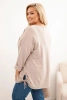 Bluza damska Plus Size bawełniana z nadrukiem drzewa beżowa