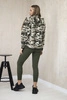 3-teiliges Moor Set Bluse, Top und Leggings khaki + ecru