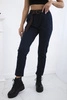 Punto trousers with belt navy blue