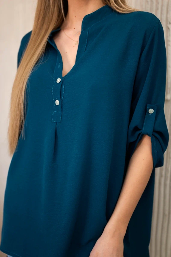 Bluse mit längerem Rücken nautisch