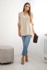 Blouse with a longer back dark beige
