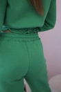 Insulated set with a short sweatshirt green