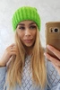 Čepice Magda s ohrnutím K293 zelená neonová