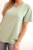 Women's cotton blouse in a classic cut dark mint