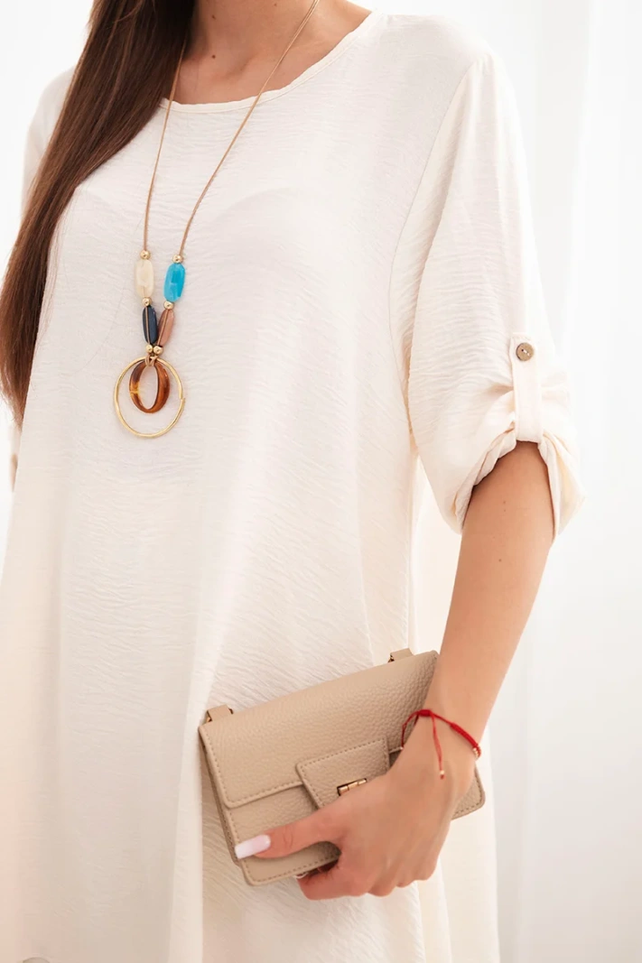 Set of blouse + pants with pendant light beige