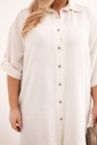 Dámska košeľa Plus Size z viskózy s dlhším zadkom béžová