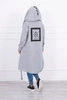 Cape with a hood oversize gray