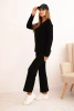 Women's sweater set with wide legs and long sleeves black
