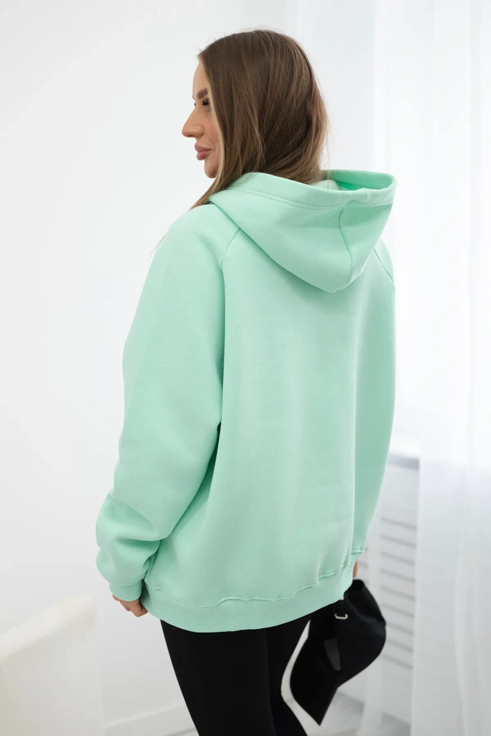 Insulated cotton sweatshirt with a hood Love Mint