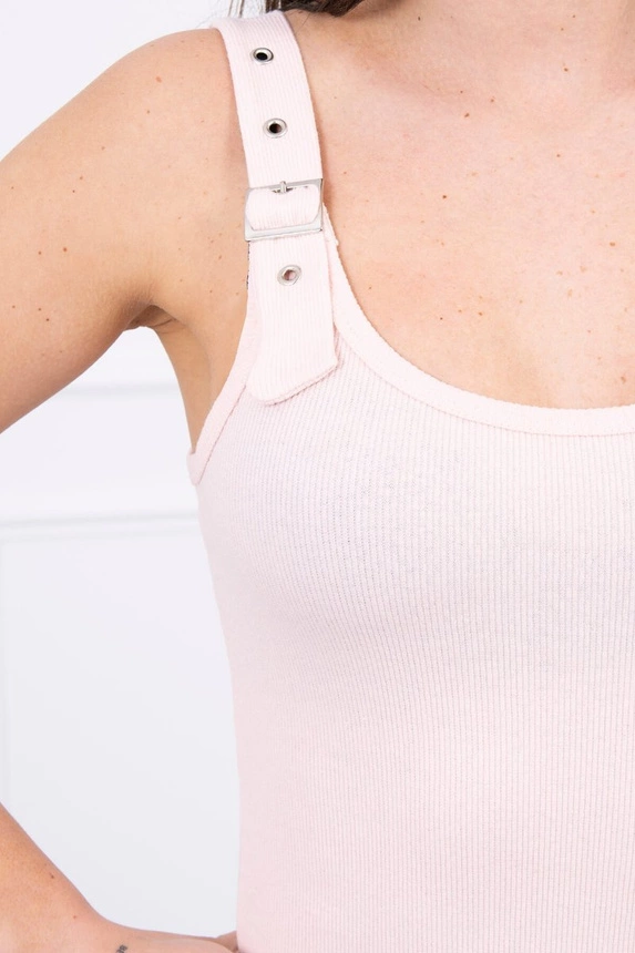 Dress with fastened shoulder straps powdered pink