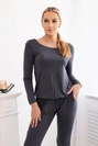 Waisted viscose jumpsuit Graphite