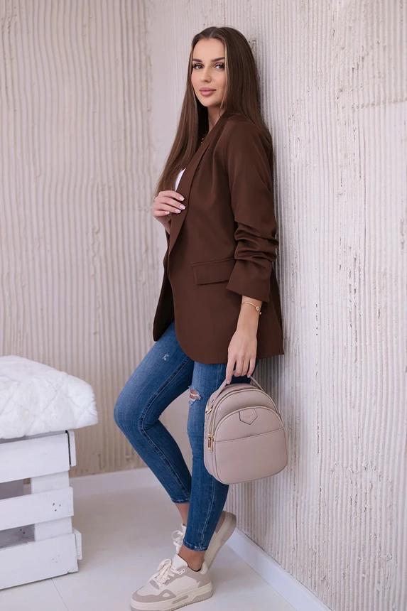 Elegant jacket with lapels chocolate