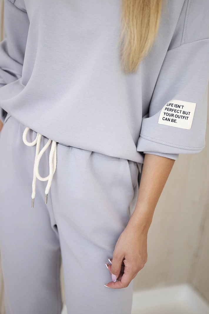 Komplet bluza + spodnie masełko szary