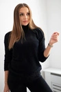 Alpaca sweater set two-piece black