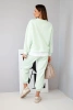 Ladies' set with a loose sweatshirt and sweatpants light mint