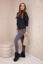 Sweater high neck with diamond pattern graphite