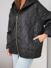 Women's quilted jacket with a hood black