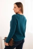 Women's sweater made of baby alpaca with long sleeves sea green