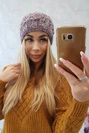Moteriška kepurė Eliza K205 dark pink+graphite
