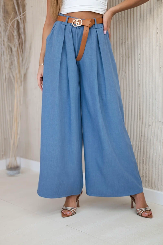 Nohavice so širokými nohavicami Denim