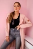 Long cardigan with hood dark powdered pink