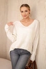 Pullover mit V-Ausschnitt Hellbeige