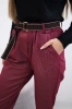 Viscose trousers with a fine pattern burgundy