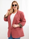 Dámske sako Plus Size s panterkovou podšívkou ruda