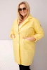 Damenjacke Plus Size gesteppt mit dekorativen Knöpfen und Kragen gelb