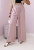 Trousers with a wide elastic waistband dark pink