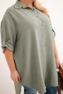 Damenbluse Plus Size aus Viskose mit längerem Rücken khaki