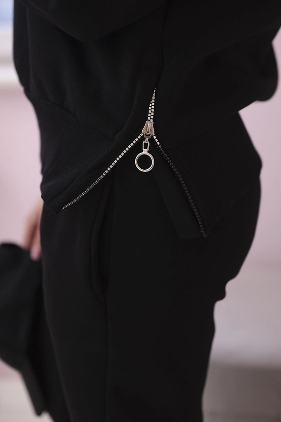 Insulated set with turtleneck and hood black