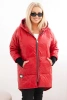 Damen Winterjacke Plus Size gesteppte mit Kapuze rot
