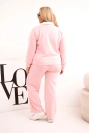Damen Set Butter Plus Size mit weitem Bein und Kragen hellrosa