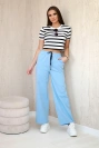 Punto-Hosen mit weitem Bein blau