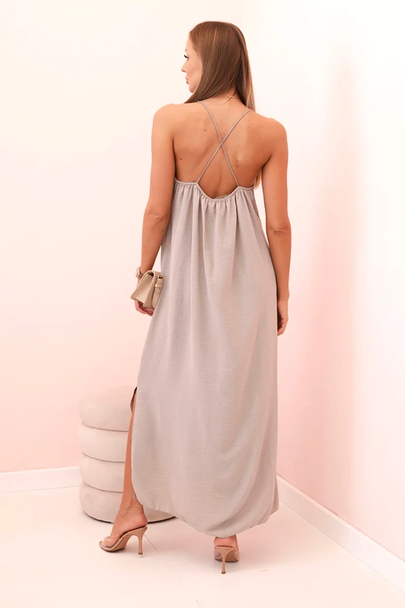 Long dress with straps fango