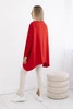 Oversize sweatshirt with asymmetrical sides red