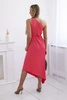 Plisseekleid mit Blume rosa neon