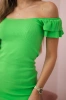 Ribbed dress with frills light green