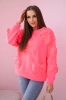 Insulated sweatshirt with decorative bows pink neon